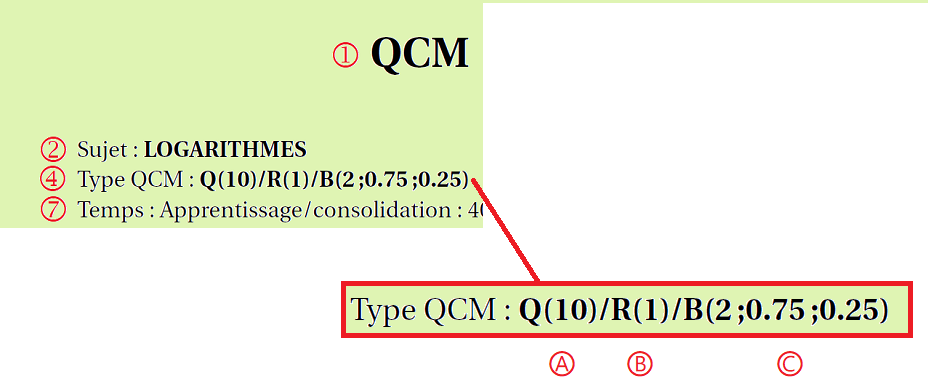 Code classification QCM